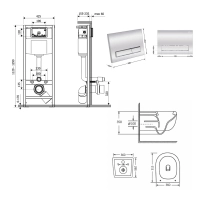 Готове рішення Qtap для ванної кімнати: підвісний унітаз Taurus Ultra Quiet 515×360×350 + комплект інсталяції Nest 4 в 1 (лінійна клавіша Chrome) - 1 фото