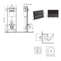 Готове рішення Qtap для ванної кімнати: підвісний унітаз Taurus Ultra Quiet 515×360×350  + комплект інсталяції Nest 4 в 1 (лінійна клавіша Matt Black) - 1 фото