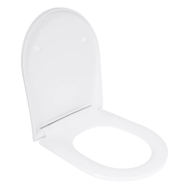 Qtap Сиденье для унитаза (Robin 490, Scorpio 490) 430x363x60 мм, White, с микролифтом, Slim Duroplast, MagLock QTSC179W48915 - 2 фото