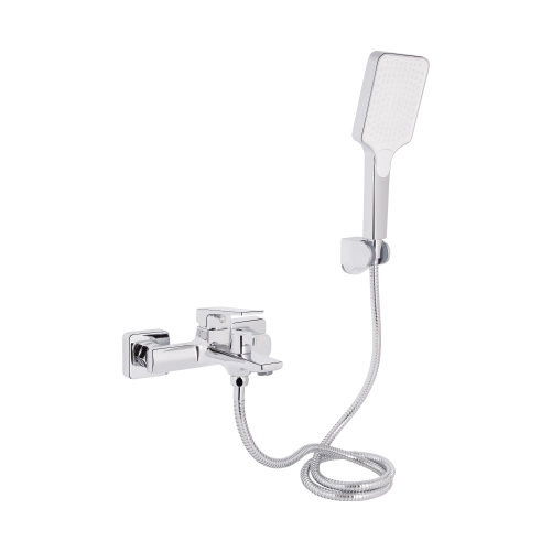 Змішувач для ванни Qtap Crow з душовим гарнітуром QTCRO259CRM48646 Chrome