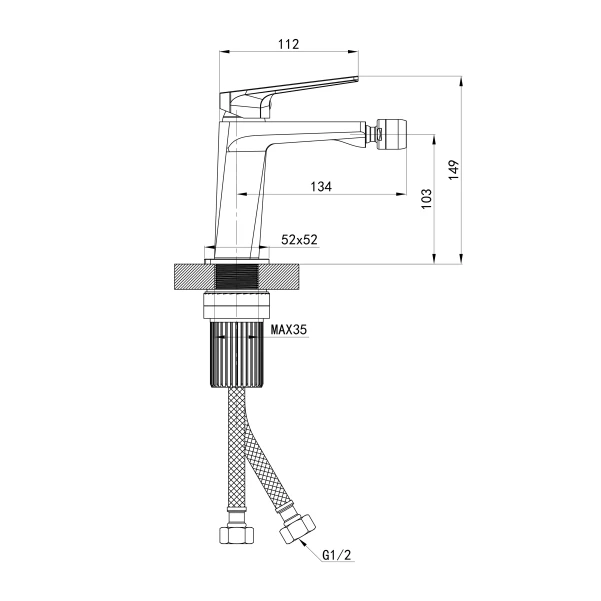 Смеситель для биде Qtap Crow  QTCRO255CRM49177 Chrome - 1 фото