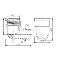 Кут редукційний Thermo Alliance Forte 3/4"х1/2" ВЗ SF3702015 - 1 фото