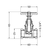 Вентиль латунний SD 20х3/4" ВР (YA) - 1 фото