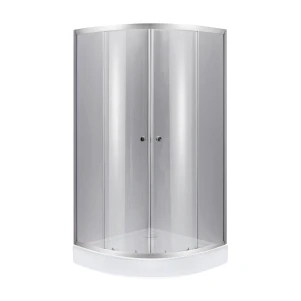Lidz Набор: Душевая кабина Latwa SC90x90.SAT.LOW.DGR, полукруглая, стекло тонированное 4 мм + Душевой поддон Kapielka ST90x90x14