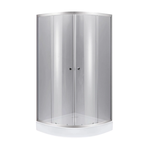 Lidz Набор: Душевая кабина Latwa SC90x90.SAT.LOW.DGR, полукруглая, стекло тонированное 4 мм + Душевой поддон Kapielka ST90x90x14