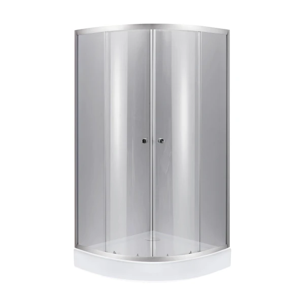 Lidz Набор: Душевая кабина Latwa SC90x90.SAT.LOW.DGR, полукруглая, стекло тонированное 4 мм + Душевой поддон Kapielka ST90x90x14