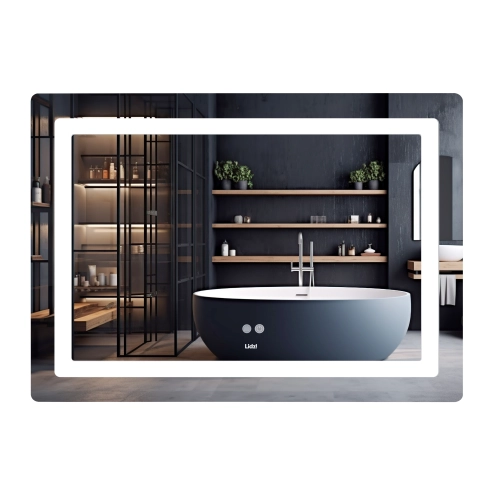 Дзеркало Lidz Kubis (KU2) 1200х800 з LED-підсвічуванням Touch, з антизапотіванням, з димером, рег. яскравості LDKUB120080049007