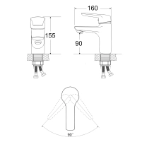 Смеситель для раковины Lidz Tani 0011F1 (k40) LDTAN001F1CRM44959 CRM - 1 фото