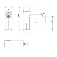 Змішувач для біде  Lidz Dozorca 001AF (k35) Chrome LDDOZ001AFCRM48991 - 1 фото