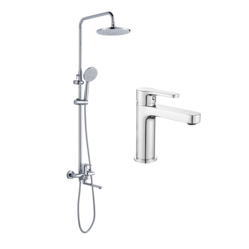 Акционный набор Lidz:Astra 001F Смеситель для раковины LDAST001FCRM48085+Astra 1030 Душевая система универсальная на три потребителя LDAST1030CRM48086