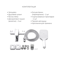 Акционный набор Lidz: Orion 001F Смеситель для раковины низкий LDORI001FCRM48091+Orion 006 Смеситель для ванны (c душевым гарнитуром) LDORI006CRM48093 - 5 фото