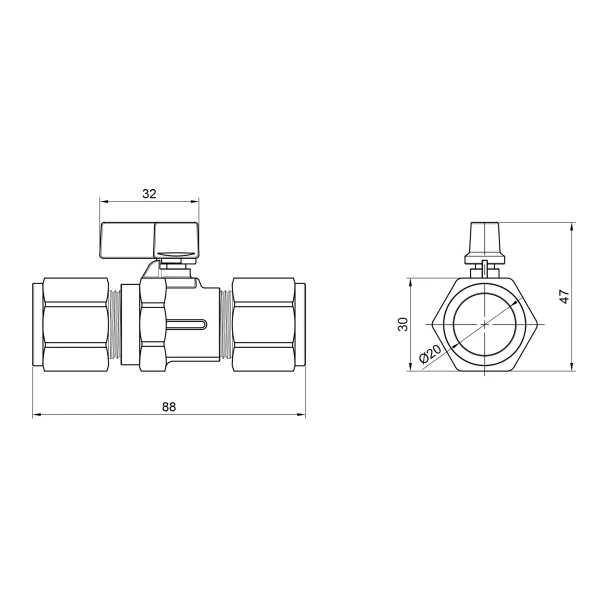 Кран кульовий обтискний Thermo Alliance Forte 20 SF263W20 - 1 фото
