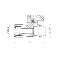 Кран кульовий обтискний Thermo Alliance Forte 20х3/4" ЗР SF262W20 - 1 фото