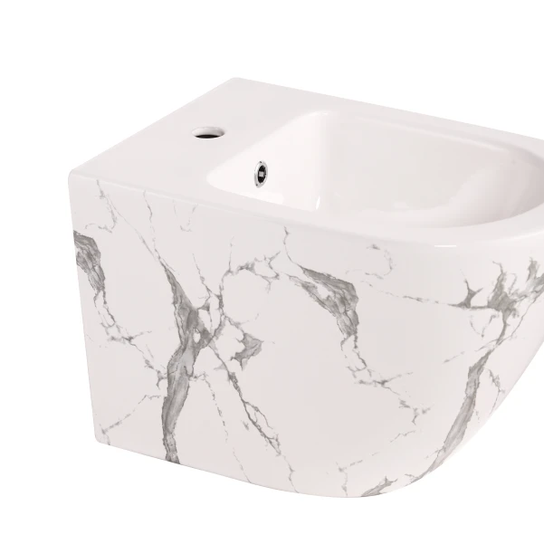 Біде підвісне Qtap Robin 515x370x350 мм, Marble QT13551381GMR - 4 фото