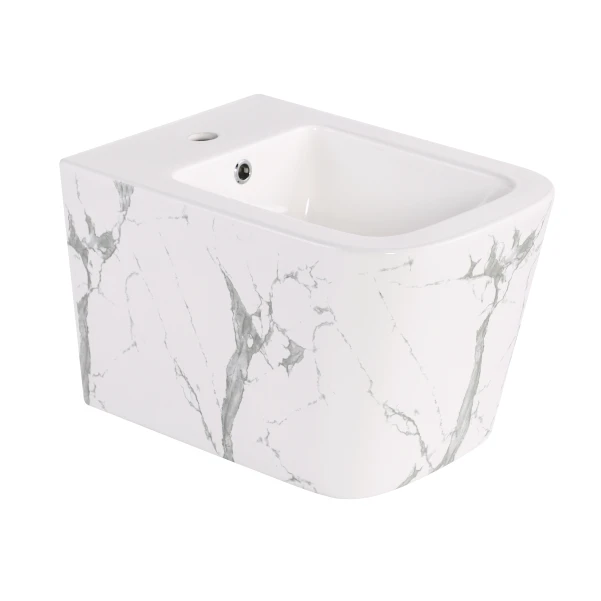 Биде подвесное Qtap Tern 520x350x330 мм, Marble QT17551303GMR