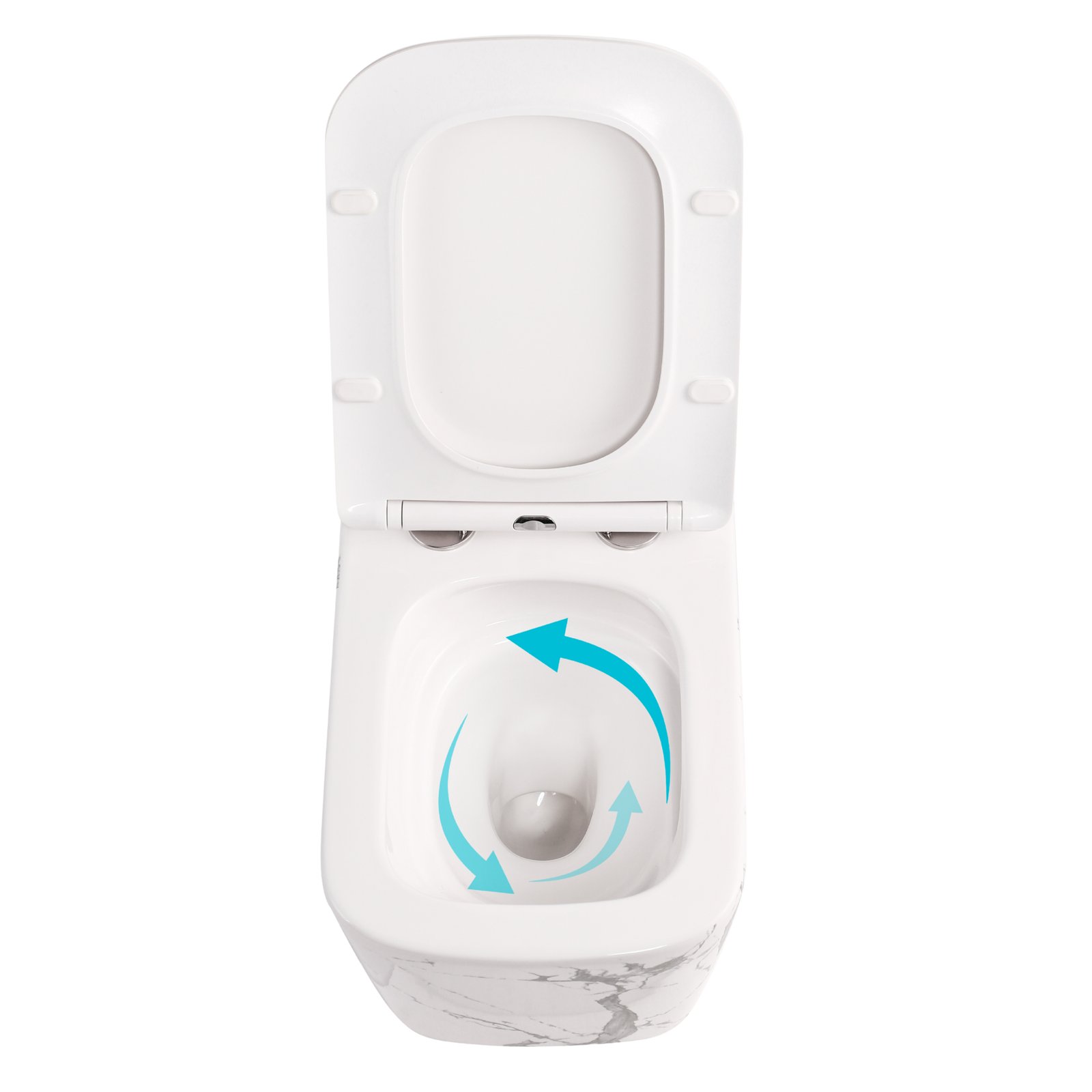 Унітаз підвісний Tern Ultra Quiet 490×365×325 мм, Marble, з сидінням Slim Duroplast / Soft-close / Quick Release QT17332303ASMR Qtap - 5 фото