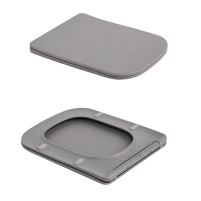 Унитаз подвесной Tern Ultra Quiet 490×365×325 мм, Stone Grey, с сиденьем Slim Duroplast / Soft-close / Quick Release QT17332303ASSG Qtap - 7 фото