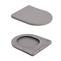 Унітаз підвісний Robin Ultra Quiet 490×365×325 мм, Stone Grey, з сидінням Slim Duroplast / Soft-close / Quick Release QT13332381АSSG Qtap - 7 фото
