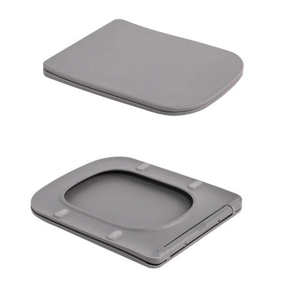 Унітаз підвісний Qtap Tern Ultra Quiet 520×345×325 мм, Stone grey, з сидінням Slim Duroplast / Soft-close / Quick Release QTTER26SG49000 - 7 фото
