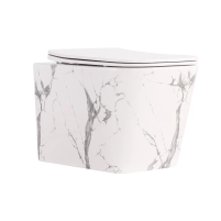 Унитаз подвесной Qtap Tern Ultra Quiet 520×345×325 мм, Marble, с сиденьем Slim Duroplast / Soft-close / Quick Release QTTER26MR49002