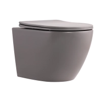 Унітаз підвісний Qtap Robin Ultra Quiet 520×365×340 мм, Stone grey, з сидінням Slim Duroplast / Soft-close / Quick Release QTROB26SG48996