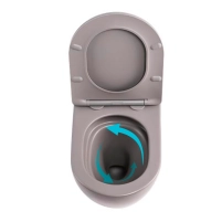 Унітаз підвісний Qtap Robin Ultra Quiet 520×365×340 мм, Stone grey, з сидінням Slim Duroplast / Soft-close / Quick Release QTROB26SG48996 - 5 фото