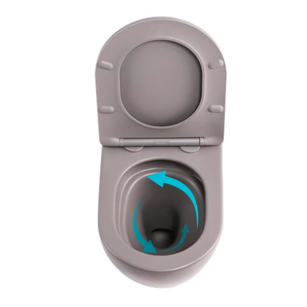 Унітаз підвісний Qtap Robin Ultra Quiet 520×365×340 мм, Stone grey, з сидінням Slim Duroplast / Soft-close / Quick Release QTROB26SG48996 - 5 фото