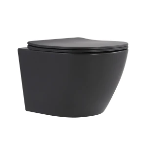 Унитаз подвесной Qtap Robin Ultra Quiet 520×365×340 мм, Anthracite, с сиденьем Slim Duroplast / Soft-close / Quick Release QTROB26AN48995