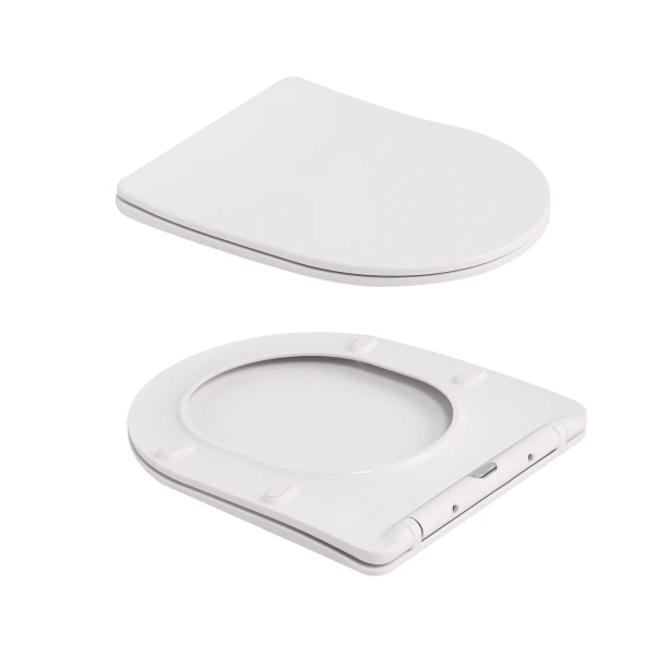 Унитаз подвесной Qtap Robin Ultra Quiet 520×365×340 мм, Marble, с сиденьем Slim Duroplast / Soft-close / Quick Release QTROB26MR48998 - 7 фото