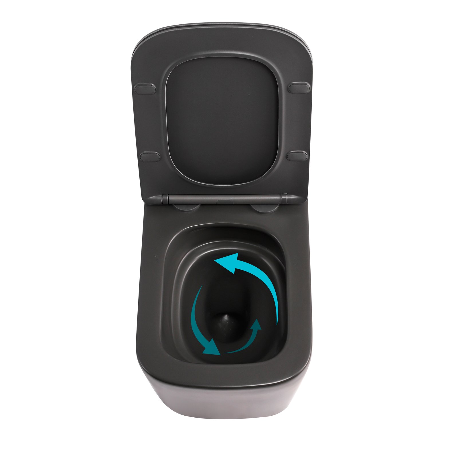 Унітаз підвісний Qtap Tern Ultra Quiet 520×345×325 мм, Anthracite, з сидінням Slim Duroplast / Soft-close / Quick Release QTTER26AN48999 - 5 фото