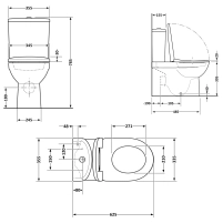 Унітаз підлоговий Qtap Leo Ultra Quiet 620×355×790 мм з сидінням Soft-close, White QTLEO27W49261 - 1 фото