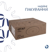 Раковина накладная Qtap Dove 415x340x140 мм, Marble, овальная, с донным клапаном QTDOV188SB49785 - 5 фото