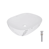 Раковина накладна Qtap Aquarius 470x380x120 мм, Marble, прямокутна, з донним клапаном QTAQA188MR49782