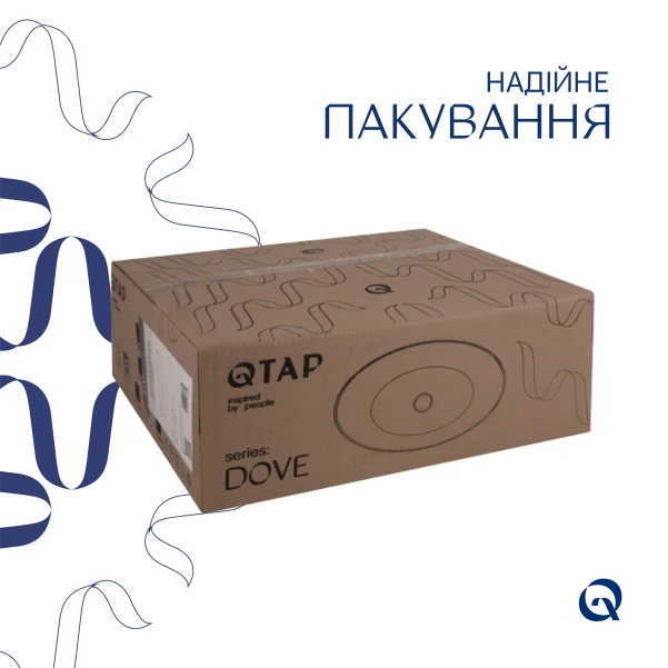 Раковина накладная Qtap Dove 415x340x140 мм, Beige, овальная, с донным клапаном QTDOV188SB49784 - 5 фото