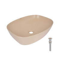 Раковина накладная Qtap Cardinal 500х380х140 мм, Beige, прямоугольная, с донным клапаном QTCAR188SB49825