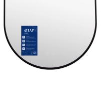 Дзеркало Qtap Scorpio (SC1) з LED-підсвічуванням Touch, з антизапотіванням, з димером, рег. темп. кольору (3000-6500K) Black QTSC500800 - 6 фото