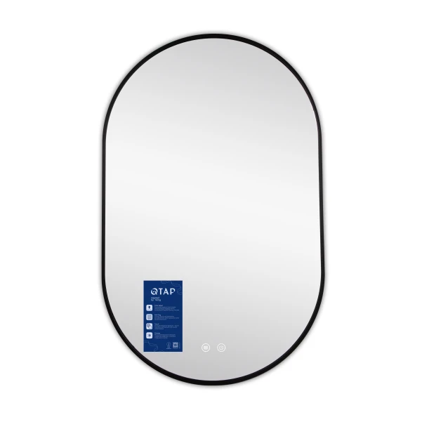 Дзеркало Qtap Scorpio (SC1) з LED-підсвічуванням Touch, з антизапотіванням, з димером, рег. темп. кольору (3000-6500K) Black QTSC500800 - 3 фото