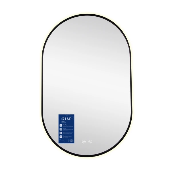 Дзеркало Qtap Scorpio (SC1) з LED-підсвічуванням Touch, з антизапотіванням, з димером, рег. темп. кольору (3000-6500K) Black QTSC500800 - 4 фото