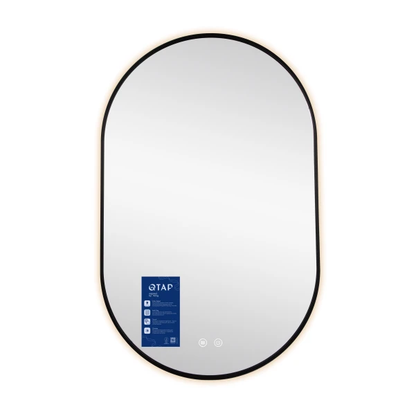 Дзеркало Qtap Scorpio (SC1) з LED-підсвічуванням Touch, з антизапотіванням, з димером, рег. темп. кольору (3000-6500K) Black QTSC500800 - 5 фото