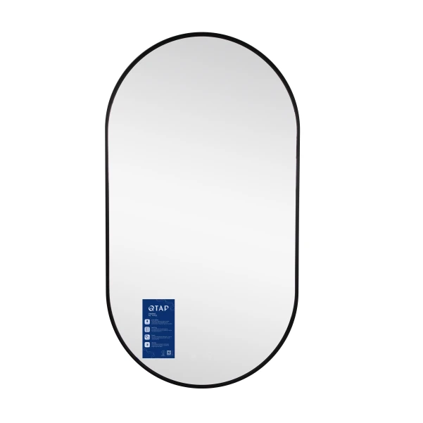 Дзеркало Qtap Scorpio (SC1) з LED-підсвічуванням Touch, з антизапотіванням, з димером, рег. темп. кольору (3000-6500K) Black QTSC500900 - 2 фото