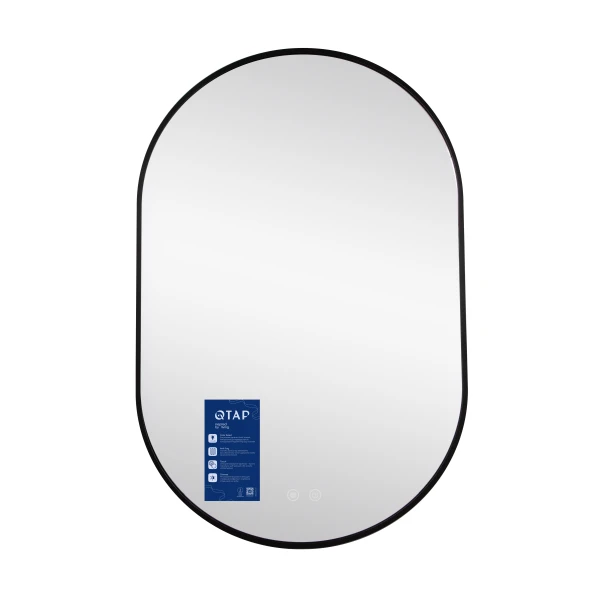 Дзеркало Qtap Scorpio (SC1) з LED-підсвічуванням Touch, з антизапотіванням, з димером, рег. темп. кольору (3000-6500K) Black QTSC600900 - 2 фото
