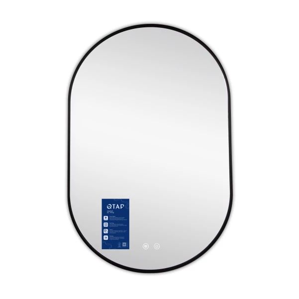 Дзеркало Qtap Scorpio (SC1) з LED-підсвічуванням Touch, з антизапотіванням, з димером, рег. темп. кольору (3000-6500K) Black QTSC600900 - 3 фото