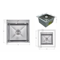 Мийка для кухні інтегрована Lidz Handmade H4545H Decor Honeycomb 2,5/0,5 мм LDH4545HDEC49437 - 1 фото