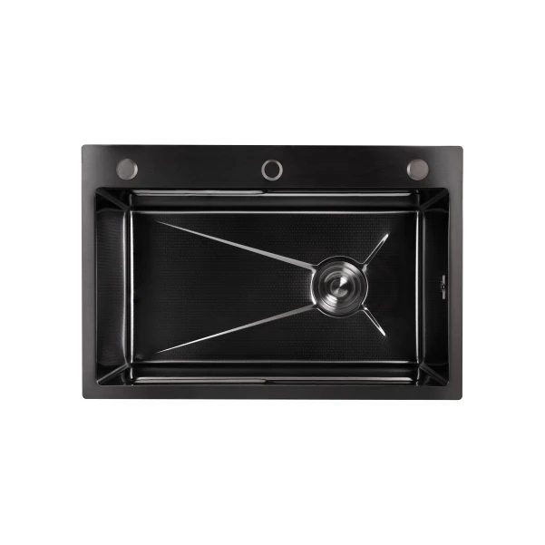 Мойка для кухни интегрированная Lidz Handmade H6845HB Decor Black PVD Honeycomb 3,0/1,0 мм LDH6845HDECBLM49445 - 2 фото