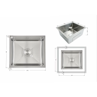 Мийка для кухні інтегрована під стільницю Lidz Handmade H4843 Brushed Steel 3,0/1,0 мм LDH4843BRU49441 - 1 фото