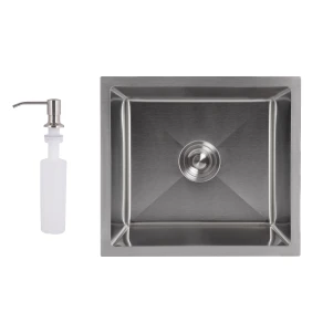 Мийка для кухні інтегрована під стільницю Lidz Handmade H4843 Brushed Steel 3,0/1,0 мм LDH4843BRU49441