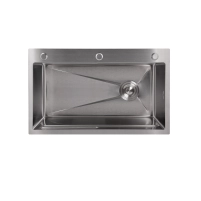 Мийка для кухні інтегрована Lidz Handmade H7545 Brushed Steel 3,0/1,0 мм LDH7545BRU49457 - 2 фото