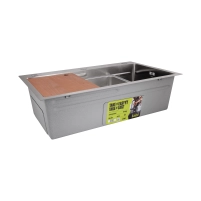 Мийка для кухні інтегрована Lidz Handmade H7545 Brushed Steel 3,0/1,0 мм LDH7545BRU49457 - 5 фото