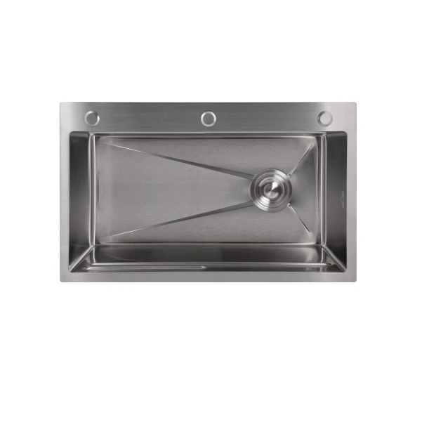 Мийка для кухні інтегрована Lidz Handmade H7545 Brushed Steel 3,0/1,0 мм LDH7545BRU49457 - 2 фото