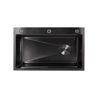 Мийка для кухні інтегрована Lidz Handmade H7545B Brushed Black PVD 3,0/1,0 мм LDH7545BRUBLM49458 - 2 фото